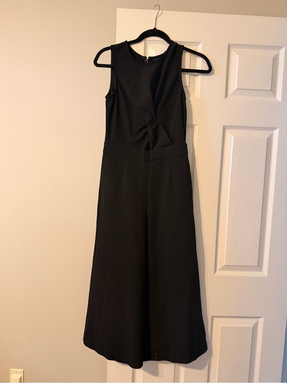 RACHEL Rachel Roy Black Sleeveless Wide-Leg Jumpsuit with Front Twist
